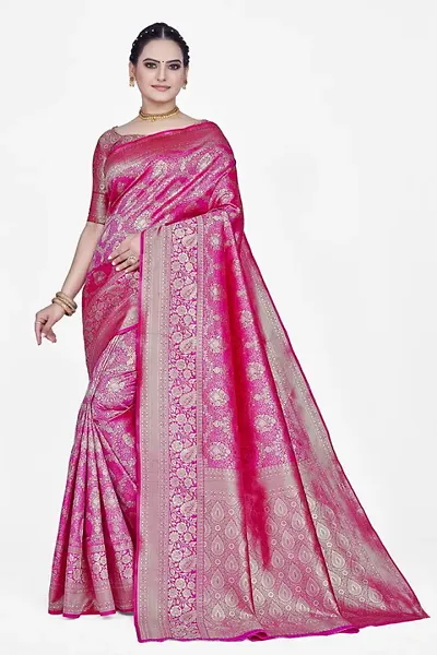 Stylish Art Silk Saree With Blouse Piece For Women