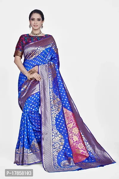 Beautiful  Art Silk  Jacquard Saree with Blouse Piece For Women