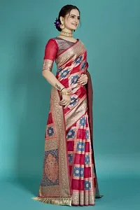 Beautiful  Organza  Jacquard Saree with Blouse Piece For Women-thumb4