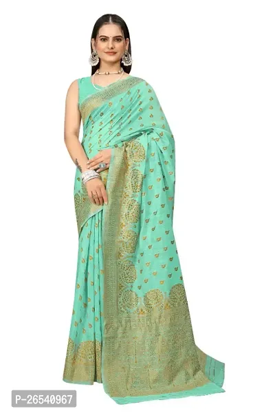 Classic Art Silk Jacquard Saree With Blouse Piece-thumb0