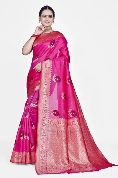 Elegant Silk Blend Saree with Blouse piece 