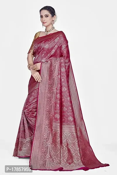 Beautiful  Art Silk  Jacquard Saree with Blouse Piece For Women-thumb4