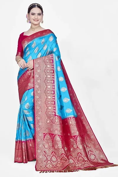 New In Polyester Blend Saree with Blouse piece 