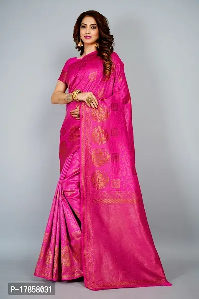 Beautiful  Art Silk  Jacquard Saree with Blouse Piece For Women-thumb0