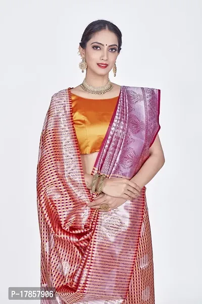 Beautiful  Art Silk  Jacquard Saree with Blouse Piece For Women-thumb3