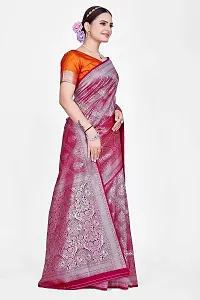 Stylish Art Silk Banarasi Saree With Unstitched Blouse-thumb3