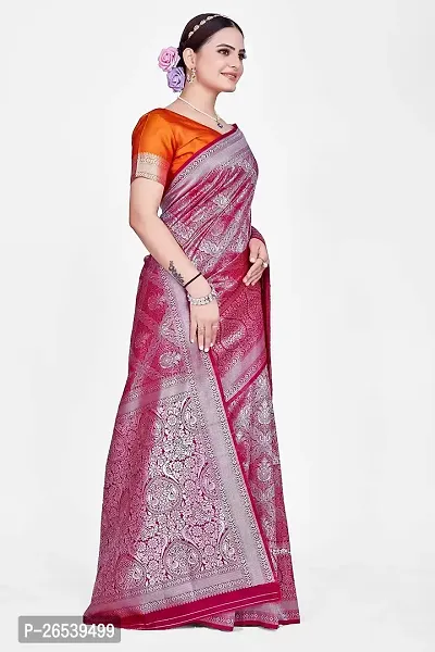 Stylish Art Silk Banarasi Saree With Unstitched Blouse-thumb4