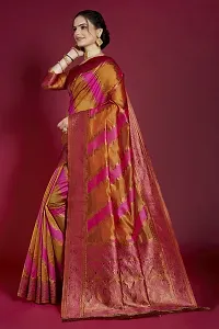 Beautiful  Organza  Jacquard Saree with Blouse Piece For Women-thumb3