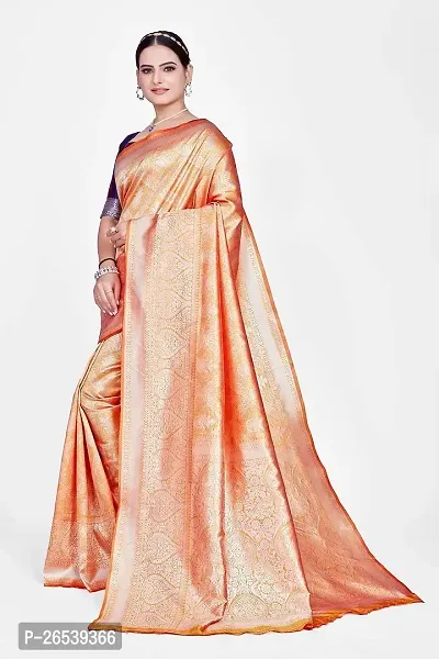 Stylish Art Silk Banarasi Saree With Unstitched Blouse-thumb5