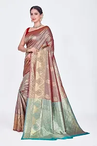 Stylish Silk Blend Woven Banarasi Saree With Unstitched Blouse-thumb4