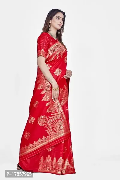 Beautiful  Art Silk  Jacquard Saree with Blouse Piece For Women-thumb5