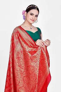 Stylish Art Silk Banarasi Saree With Unstitched Blouse-thumb2