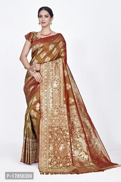 Beautiful  Art Silk  Jacquard Saree with Blouse Piece For Women-thumb0