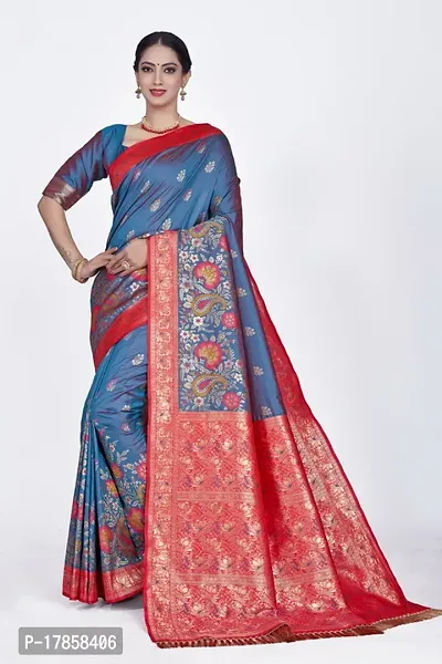 Beautiful  Art Silk  Jacquard Saree with Blouse Piece For Women-thumb0