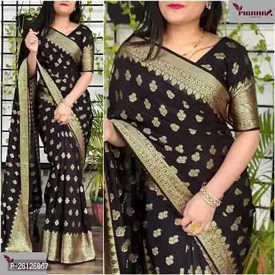 Stylish Soft Silk Multicolor Saree with Blouse piece For Women