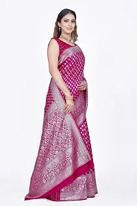 Stylish Premium Jacquard Banarasi Saree With Zari Weaving And Intricate Motifs-thumb3