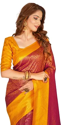 Beautiful  Art Silk  Jacquard Saree with Blouse Piece For Women-thumb2