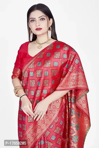 Beautiful  Art Silk  Jacquard Saree with Blouse Piece For Women-thumb3