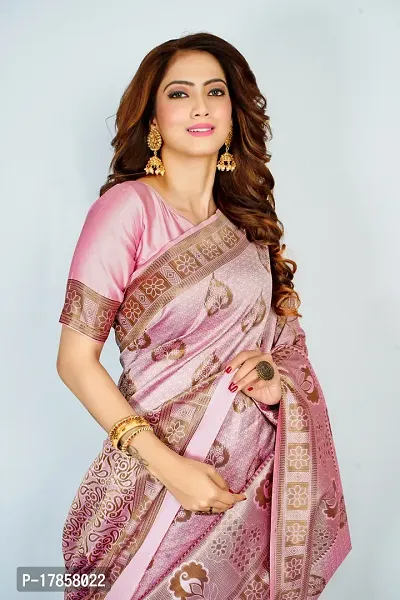 Beautiful  Art Silk  Jacquard Saree with Blouse Piece For Women-thumb5