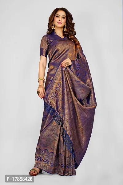 Beautiful  Pure Silk  Jacquard Saree with Blouse Piece For Women-thumb3