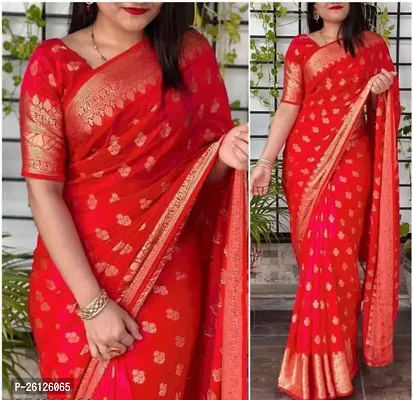Stylish Soft Silk Multicolor Saree with Blouse piece For Women-thumb0