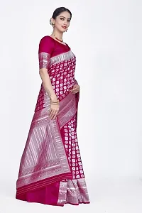 Stylish Silk Blend Zari Saree With Blouse Piece For Women-thumb4