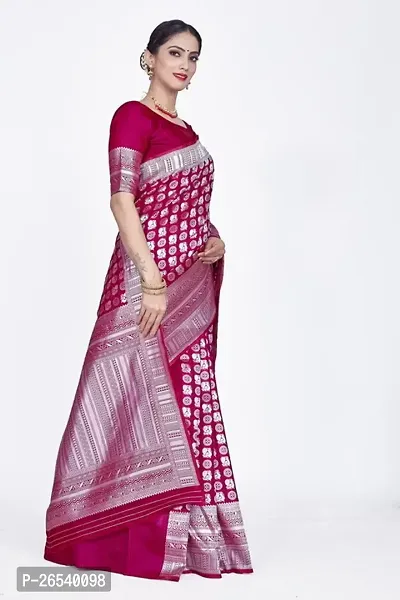 Stylish Silk Blend Zari Saree With Blouse Piece For Women-thumb5