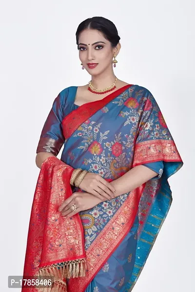 Beautiful  Art Silk  Jacquard Saree with Blouse Piece For Women-thumb3