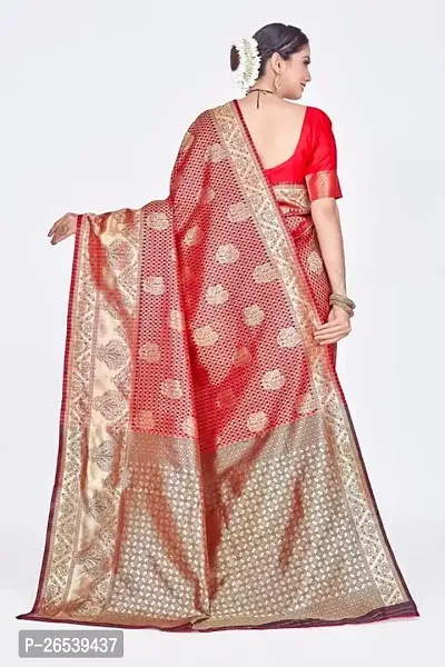 Stylish Silk Blend Woven Banarasi Saree With Unstitched Blouse-thumb2