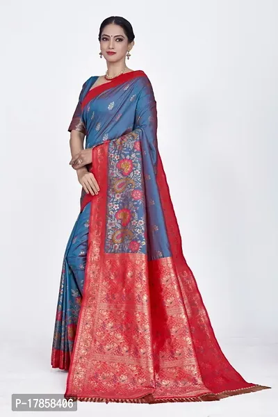 Beautiful  Art Silk  Jacquard Saree with Blouse Piece For Women-thumb4