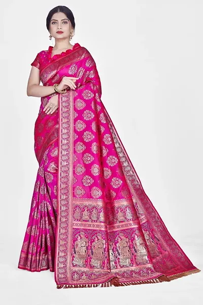 Elegant Silk Blend Saree with Blouse piece 