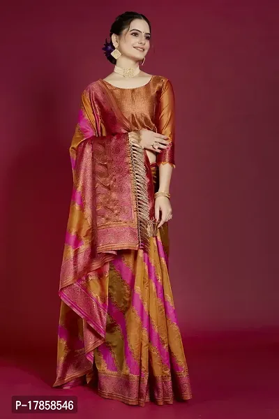 Beautiful  Organza  Jacquard Saree with Blouse Piece For Women-thumb5