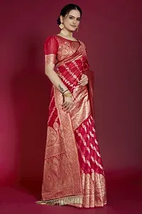 Beautiful  Organza  Jacquard Saree with Blouse Piece For Women-thumb4