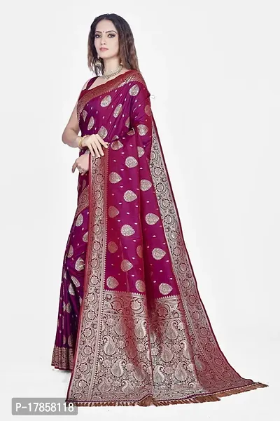 Beautiful  Art Silk  Jacquard Saree with Blouse Piece For Women-thumb4