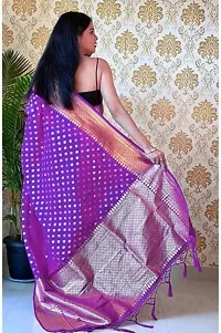 Beautiful Purple Art Silk Zari work Woven Banarasi Saree With Blouse Piece-thumb1