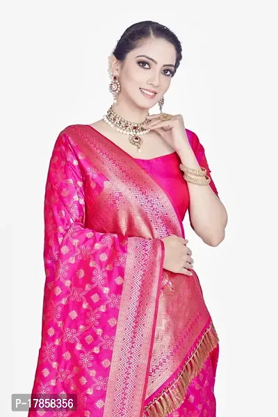 Beautiful  Art Silk  Jacquard Saree with Blouse Piece For Women-thumb3