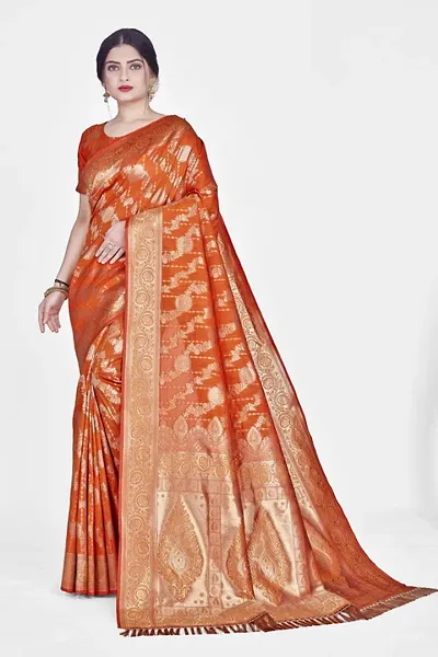 Elegant Silk Blend Saree with Blouse piece