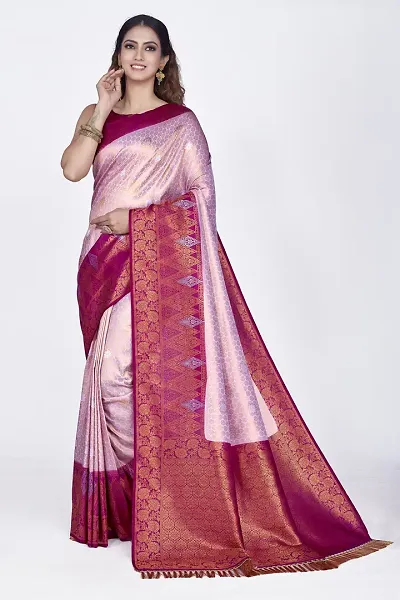 Alluring Polyester Blend Saree with Blouse piece 