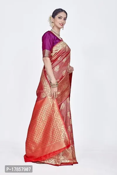 Beautiful  Art Silk  Jacquard Saree with Blouse Piece For Women-thumb5