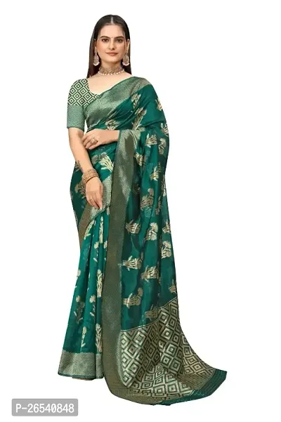 Classic Art Silk Jacquard Saree With Blouse Piece-thumb0