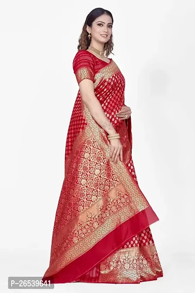 Stylish Premium Jacquard Banarasi Saree With Zari Weaving And Intricate Motifs-thumb4