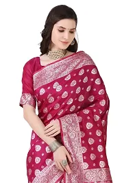 Stylish Purple Colored Kanjeevaram Silk Zari Woven Saree With Blouse Piece-thumb3