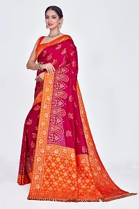 Stylish Maroon Art Silk Saree With Blouse Piece For Women-thumb1