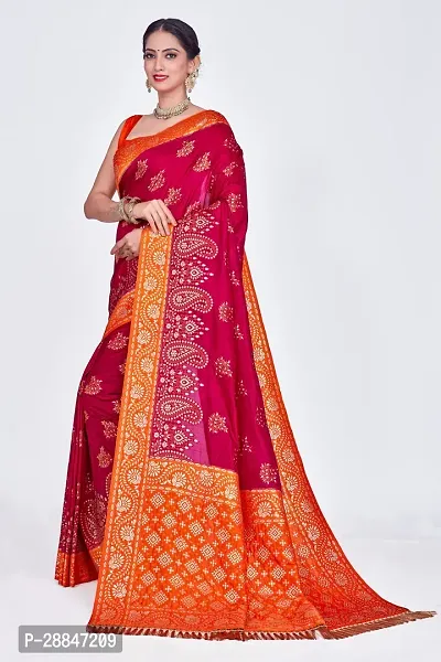 Stylish Maroon Art Silk Saree With Blouse Piece For Women-thumb2