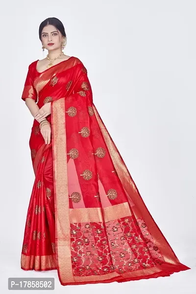 Beautiful  Art Silk  Jacquard Saree with Blouse Piece For Women-thumb0