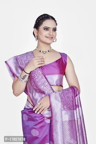 Beautiful  Art Silk  Jacquard Saree with Blouse Piece For Women-thumb3