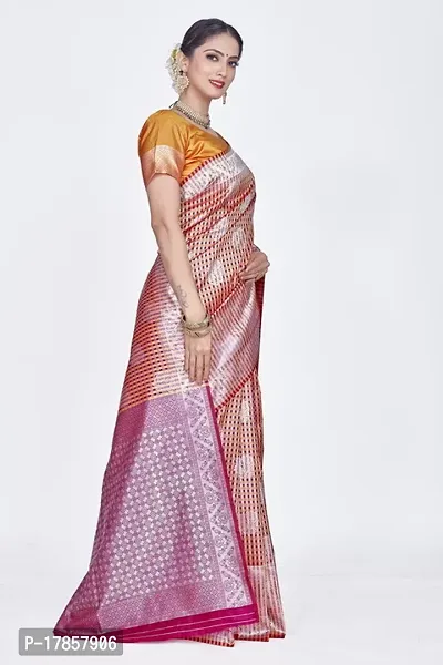 Beautiful  Art Silk  Jacquard Saree with Blouse Piece For Women-thumb5