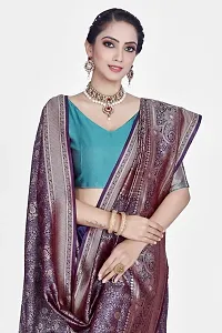 Beautiful  Art Silk  Jacquard Saree with Blouse Piece For Women-thumb2