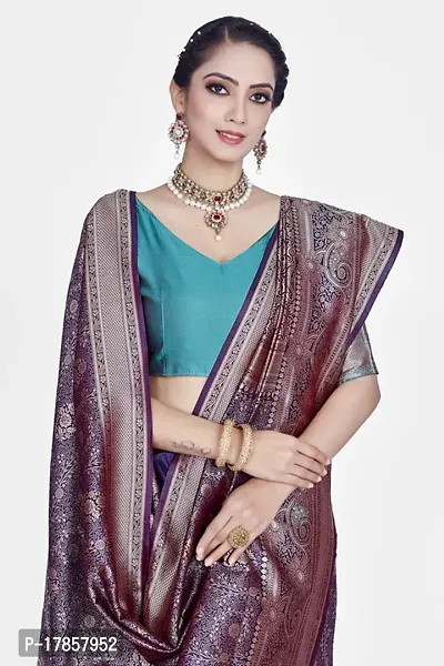 Beautiful  Art Silk  Jacquard Saree with Blouse Piece For Women-thumb3