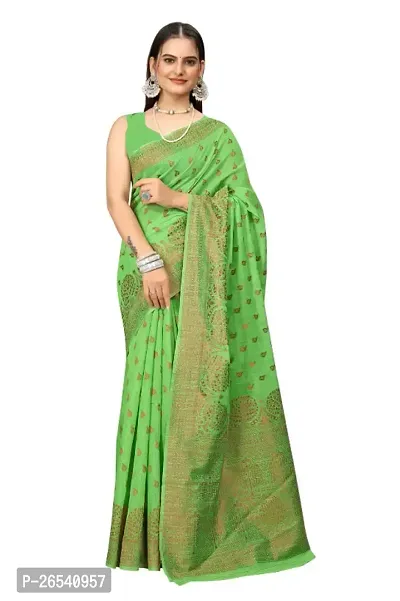 Classic Art Silk Jacquard Saree With Blouse Piece-thumb0